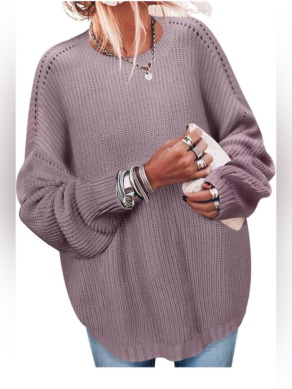 NWOT Gloria&Sarah Sweaters for Women Casual Knit Ribbed Pullover Tunic Tops